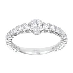 White Gold Diamond and Graduated Diamond Shank Ring
