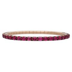 Rose Gold Oval Ruby Extensible Bracelet