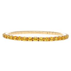 Yellow Gold Oval Yellow Sapphires Extensible Bracelet