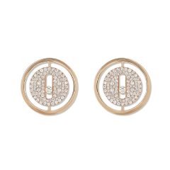 Lucky Move Pavé-set Rose Gold Stud Earrings