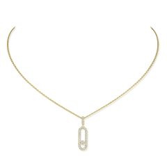 Move Uno Pavé Yellow Gold Necklace