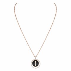Lucky Move Onyx Rose Gold Long Necklace